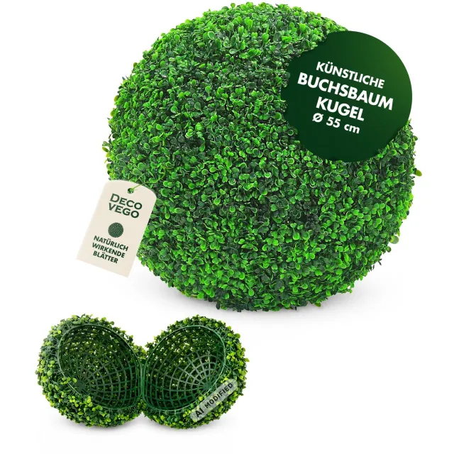Decovego Buxus Bol - Kunstplant - Kunstplanten Voor Buiten - Kunstplanten Voor Binnen - Buxus - Buxusbol - Buxusbol Kunstplant - Buxus Plant - Kunst Plant - Kunstplant Buiten - Buxusbol Kunststof Voor Buiten - Kunstplanten - Kunstplantje Groen
