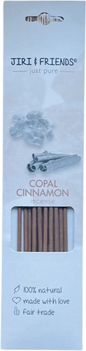 Jixxa Wierook Copal kaneel - Jiri and Friends wierook - Wierook stokjes - Wierook 100% natuurlijk - Wierook zonder houtskool - Wierook met etherische olie