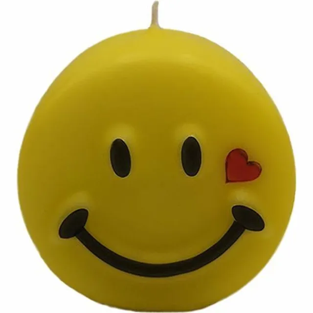 Van Licht Kaars Smiley Kaars Grappige Kaars Vrolijke smiley Geel