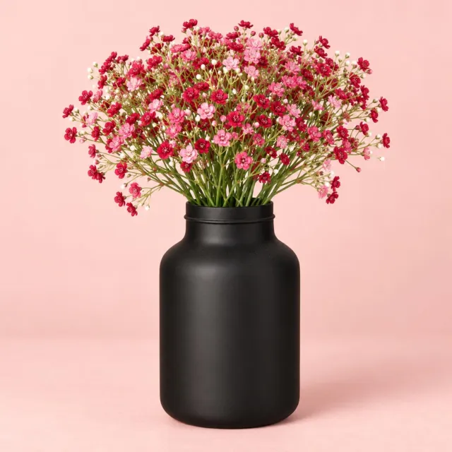 Bellatio Design Kunstbloemen Gipskruid Viette - 6x - 45 cm - paars - takken - kunst zijdebloemen - Gypsophila