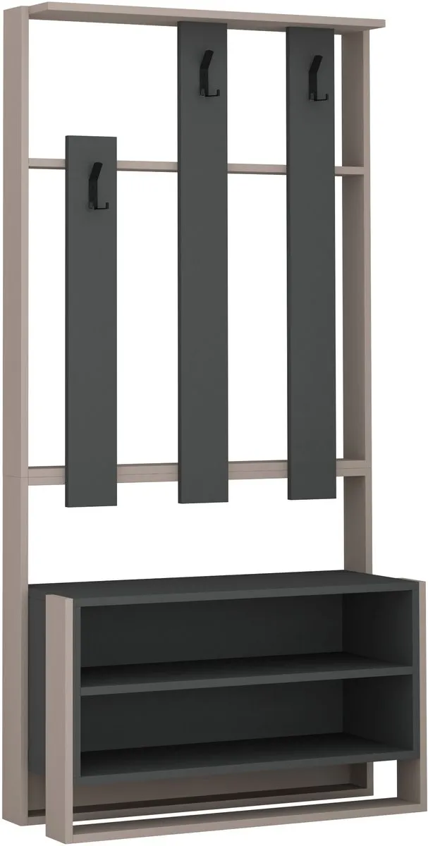 Hocus Picus Kapstok Staand - Licht Mokka/Antraciet Grijs - 36x180 cm Licht Mokka - Antraciet grijs