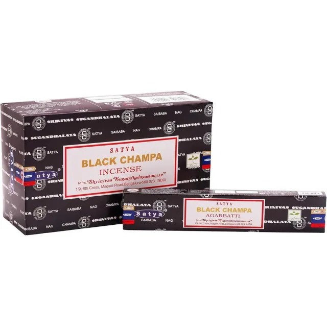 Nag champa Wierook Satya Red Champa (15 gr) Zwart
