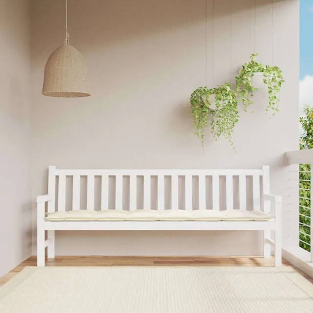 vidaXL Tuinbankkussen 200x50x7 cm oxford stof crèmekleurig Wit
