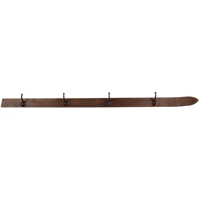 Clayre & Eef Wandkapstok 4 Haken 170x8x12 cm Bruin Hout