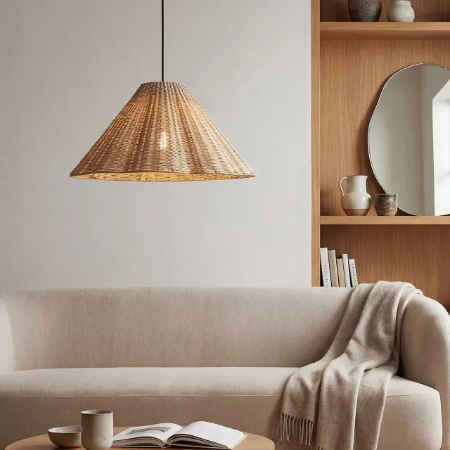NOUS Living hanglamp Katie (Ø50x25,5 cm) Naturel bruin