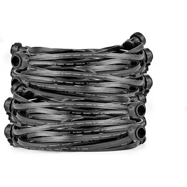 LEDmaxx Prikkabel 20 meter met 20x fitting IP65 | 20x E27 | Max 1500 watt