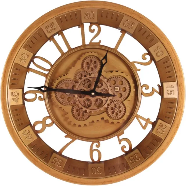 Baroque Klok - Wandklok Marble Hill 46 cm - Goud - Rond - Metaal - 46x46x7 - Iron+glass Gold