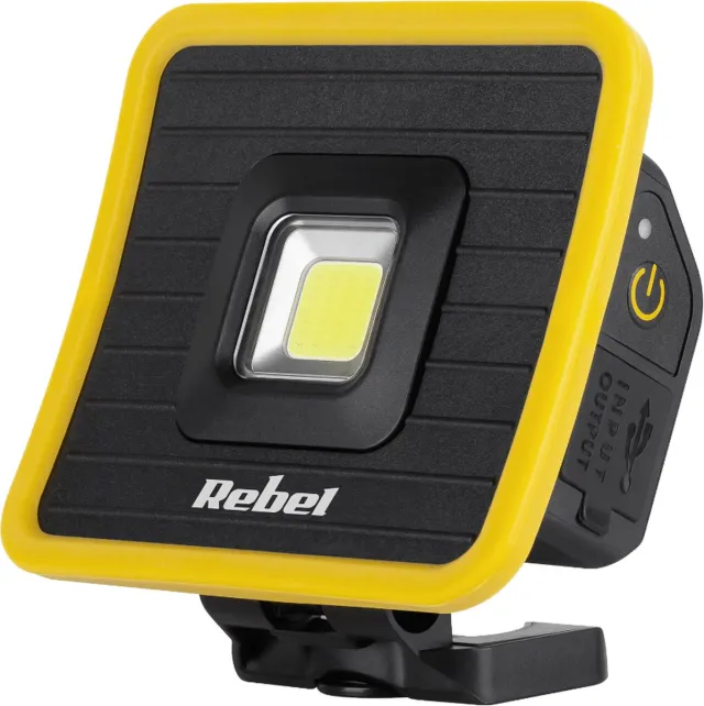 ABC-Led Mini LED schijnwerper - 10W - Oplaadbaar - Powerbankfunctie zwart