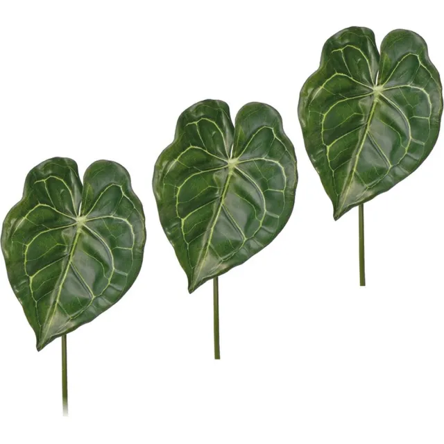 Bellatio Flowers & Plants Kunstplant - 4x - Anthurium - bladgroen - takken - 67 cm - kunststof decoratie