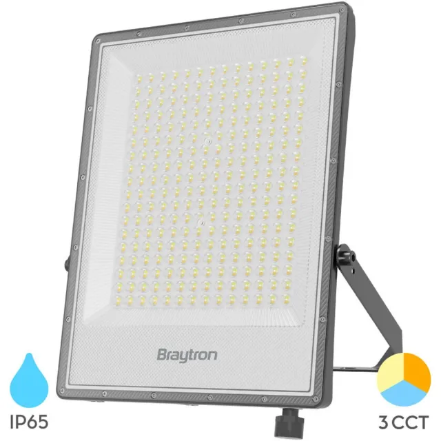BRAYTRON LED Buitenlamp - Schijnwerper Breedstraler Floodlight -Grijs -Waterdicht IP65- 200W -22000 lm - 3IN1 CCT(3000K / 4000K /6500K)