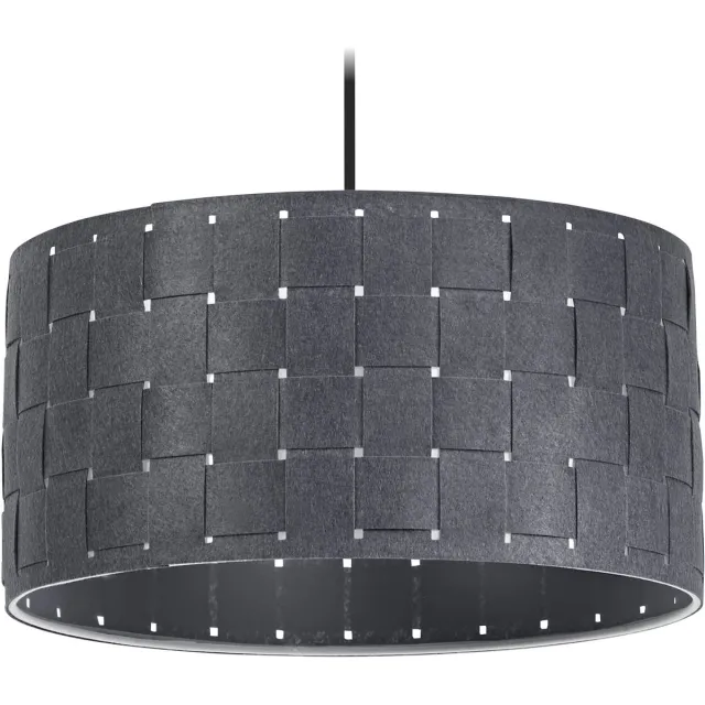 Osram hanglamp Decor Felt Weaving grijs van vilt & metaal, E27, 380 mm diameter, warme lichteffecten dankzij geweven lampenkap, duurzaam dankzij vervangbare lichtbron, eenvoudig te installeren Donkergrijs
