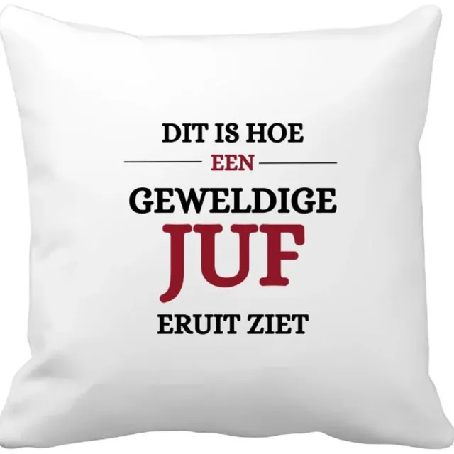 Akyol geweldige juf eruit ziet Kussen hoes - Juf - beste juf - school - verjaardagscadeau - afscheidscadeau - kado - 40 bij 40 cm Multicolor