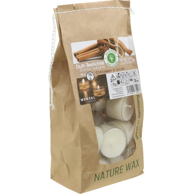 Wenzel Kerzen Theelichtjes kaneelgeur, kerstkaars, geurtheelichtje, kaarsdecoratie Ø Beige