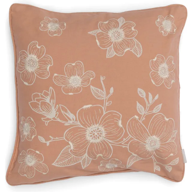 Riviera Maison Floral Pillow Cover - Katoen - Roze / Wit - 50.0x50.0x0.6 cm