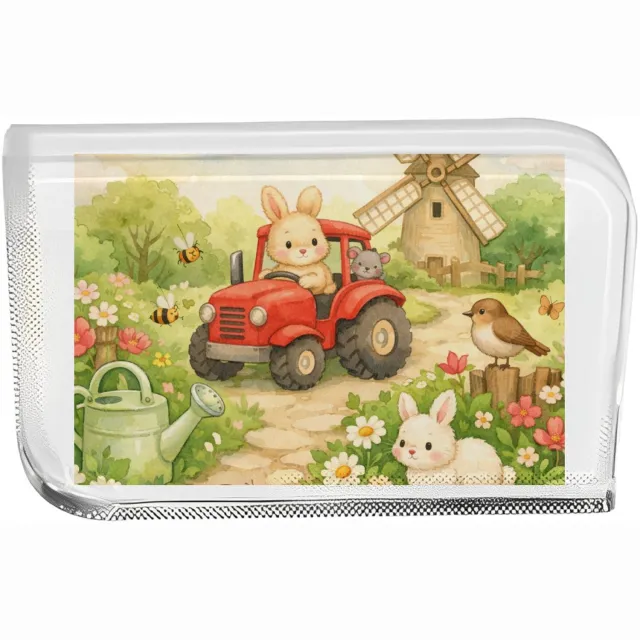 Mr Cadeautjes Fotokristal trofee 15 x 10 - design Een vrolijke tuinscène met een gieter, bijen, bloemen en kle | cadeau Wit