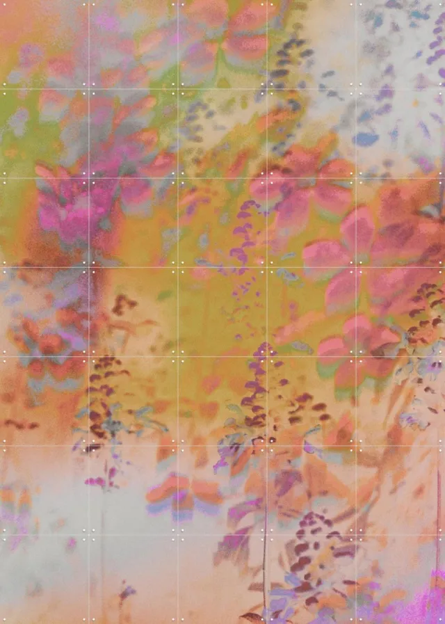 IXXI Florally Yours, Amber Lauder - 100 x 140 cm - Grote wanddecoratie en posters - Impressionisme, Abstract, Digitale Kunst, Kleurrijk, Woonkamer Roze