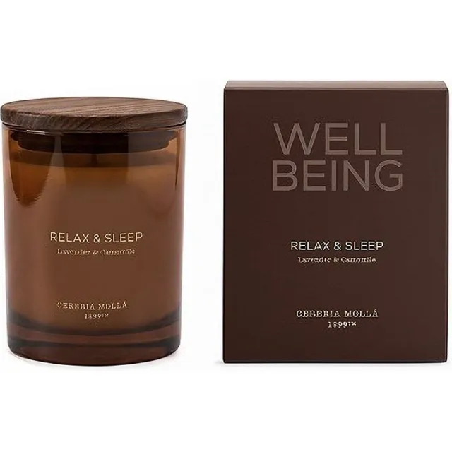 Cereria Mollà 1899 Well Being - RELAX & SLEEP - Geurkaars 230 gram - Lavender & Camomile - Cereria Mollà 1899 - NIEUW Bruin
