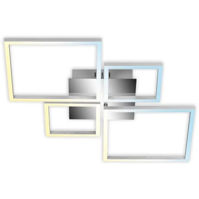 B.K.Licht BRILONER - FRAME - LED plafondlamp - CCT- kleurtemperatuurregeling - incl. afstandsbediening - traploos dimbaar via afstandsbediening - nachtlichtfunctie - timerfunctie - IP20 - 40W chroom