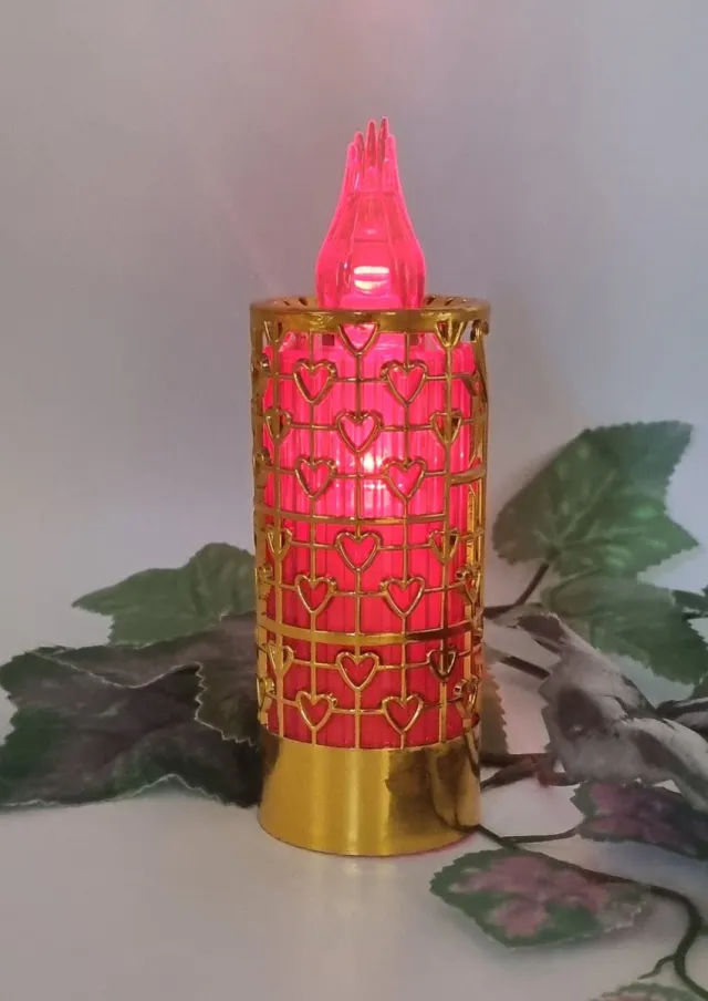 Cortina Led kaars - Azur - Rood - Goud - 1200 branduren - Inclusief batterijen - Flikkerend vlam - Grafkaars - Herdenkingslicht Goud/Rood