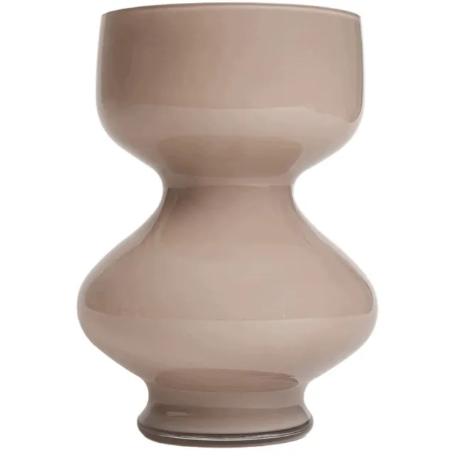 Homla Boliq Beige Glazen Vaas 19,5x27,5 cm - Decoratieve Woonaccessoire