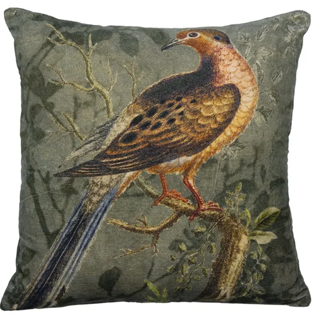 Mars & More Charming blauwstaart - sierkussen fluweel - 45 x 45 cm Multi