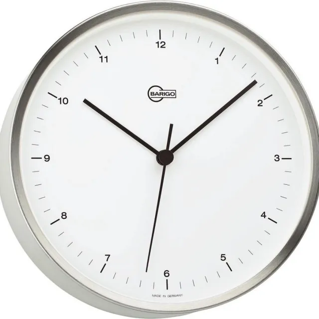 Barigo 650 Klok - edelstaal - ø 16 cm wit