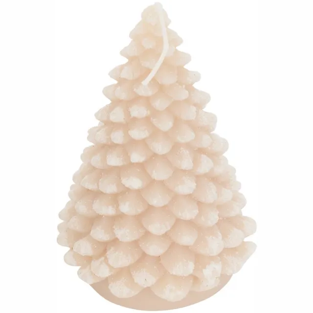 Feeric lights & Christmas Kaars in de vorm van een kerstboom, hoogte 15 cm, 370 g Beige