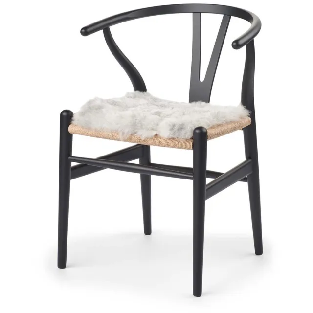 Sheepskin House Kortharige Schapenvacht Stoel Cover - 40x40 cm Natural Grey