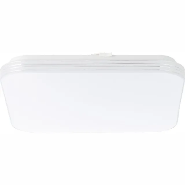 Brilliant ARIELLA Plafondlamp, Witte Plafonierre en wandlamp, 24W 3000K, 34x34cm, wit chroom