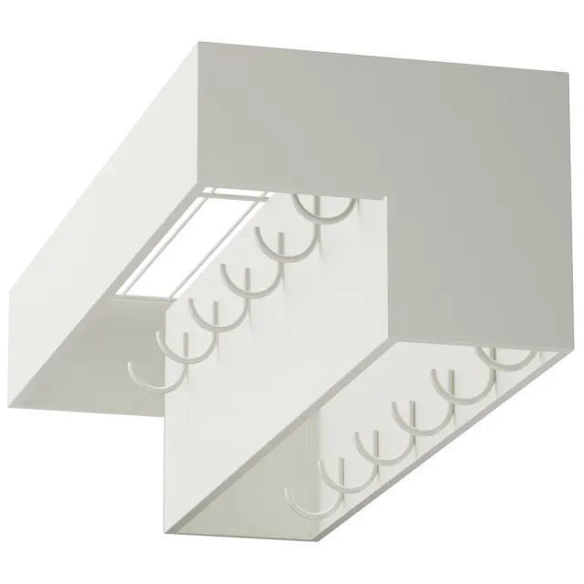 ‎DanDiBo DanDiBo Wandkapstok met plank - 12 haken - Wit metaal - 60 cm