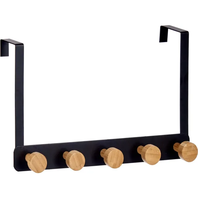 Berilo Kapstok voor deur Bamboe (8,5 x 20 x 33,2 cm) Zwart