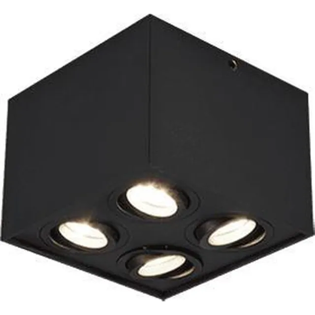Trio BISCUIT - Plafonniere - Mat zwart - GU10 - Binnenverlichting - Draaibaar
