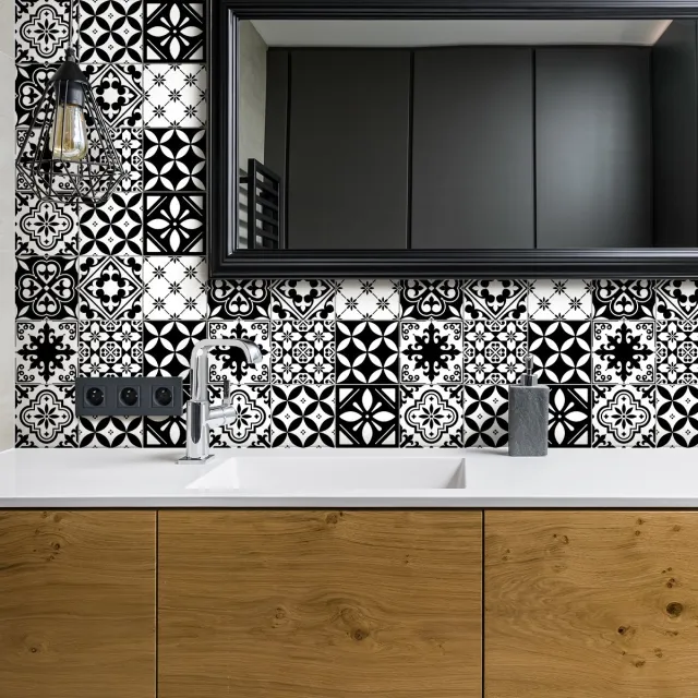 Ambiance Sticker Zelfklevende tegelmuurstickers voor keuken en badkamer - 30 Rosario Azulejo tegelstickers - 30 stickers 15x15cm Multi color