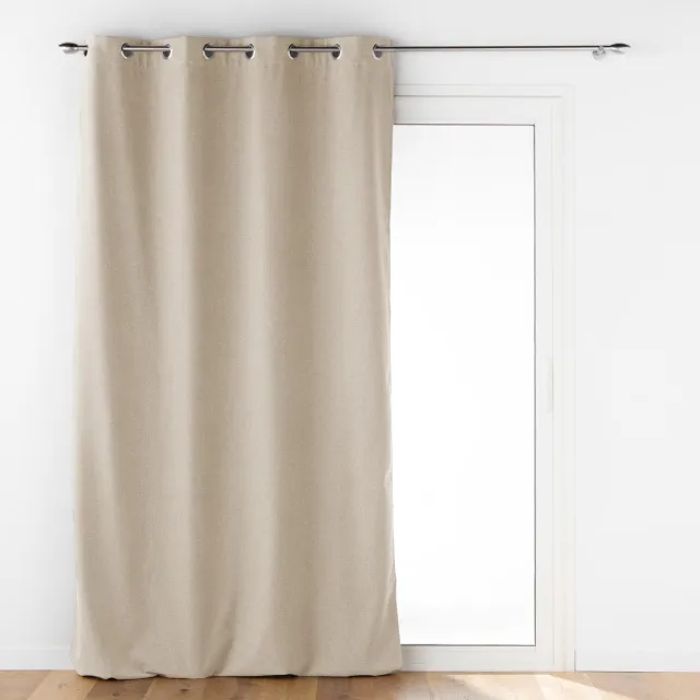 Douceur d intérieur Douceur d'intérieur - Isolerend gordijn met ringen, 140 x 260 cm Beige