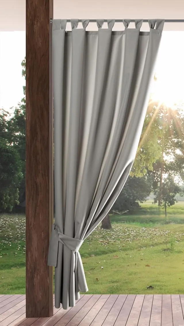 Ibenzoa Duurzame en Verstelbare Terras Gordijnen met Verwijderbare Touwen - 155 x 220 cm grijs