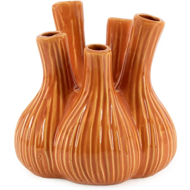 homebound by ky Aardewerk tulpenvaas Garlic oranje | tulpenvaas | 18x18x18,5cm
