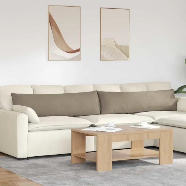 vidaXL Sofa Kussens 2 st Microvezel Stof Taupe 145 x 40 cm