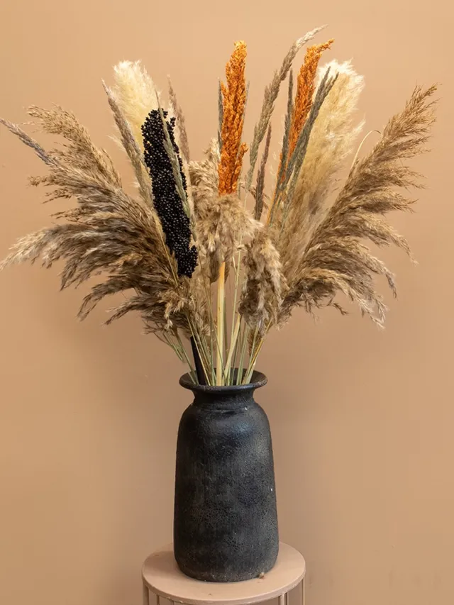Roselin Deco Droogboeket Emma – Pampas Pluimen – Landelijk Droogbloemen Boeket 80 cm roze