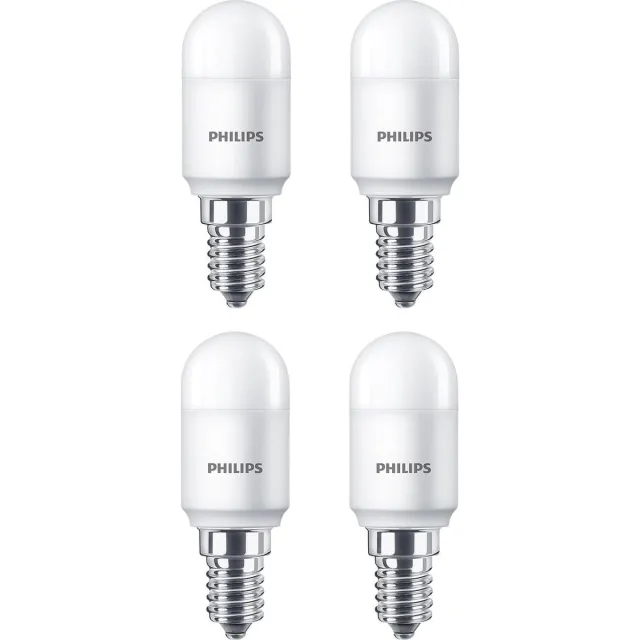Philips 4 stuks | Philips LED Koelkastlamp 3.2W 250lm 2700K Ø2.5x7.1cm Niet-Dimbaar | E14 | Extra Warm Wit | 3.2 watt | 15.000 Branduren