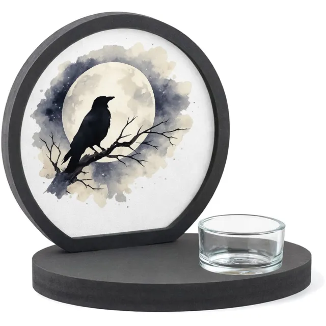 Mr Cadeautjes MDF inleg theelichthouder ~8 cm - design Een stille nacht met een andere dierfiguur en een vergelijkb | cadeau Wit