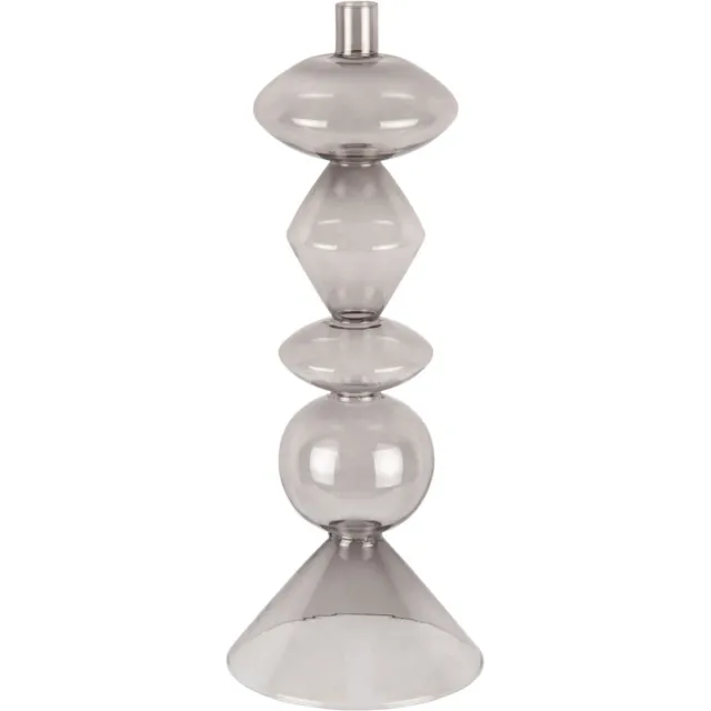 Present Time Kandelaar Totem - Zwart - 16x16x41cm - Retro