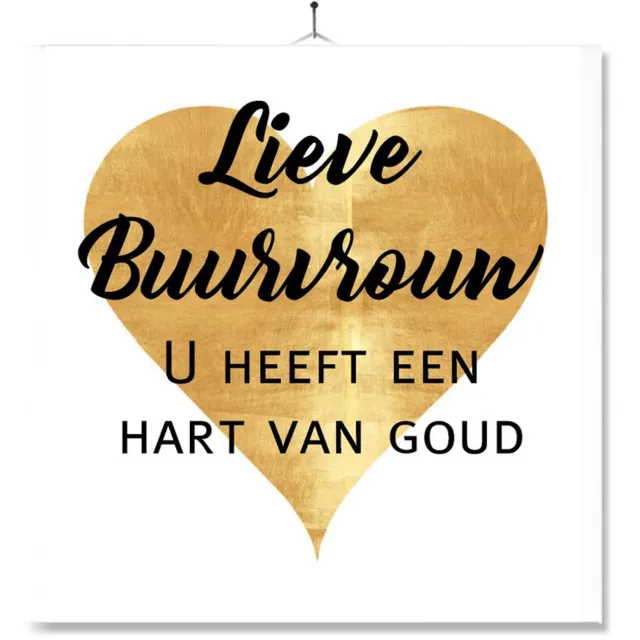 MC Living Tegel Met Opdruk | Geschenk | Kado | Lieve buurvrouw u heeft een hart van goud Multi-Color