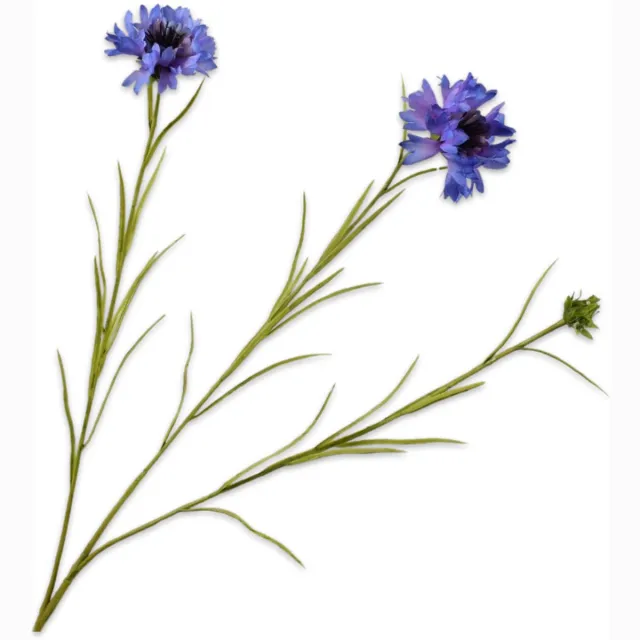 Silk-ka Kunstbloem - blauw - H65 cm - 2 stuks