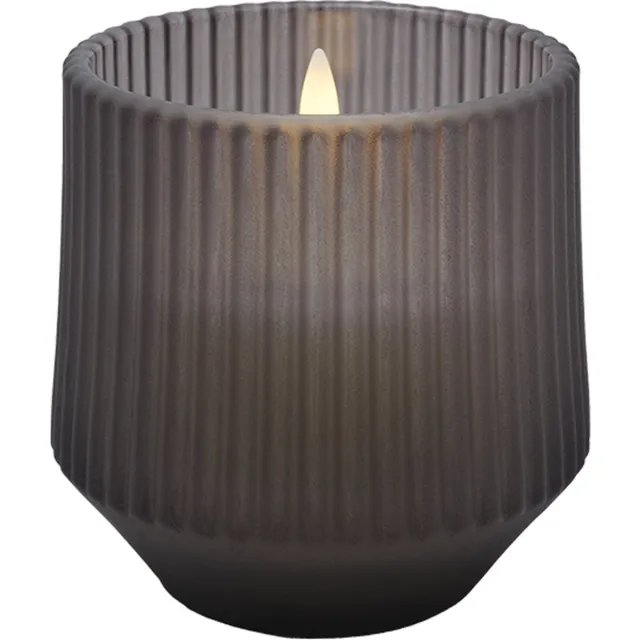 Uyuni Lighting Led geur kaars - Grijs - 8.5 cm x 9.5 cm