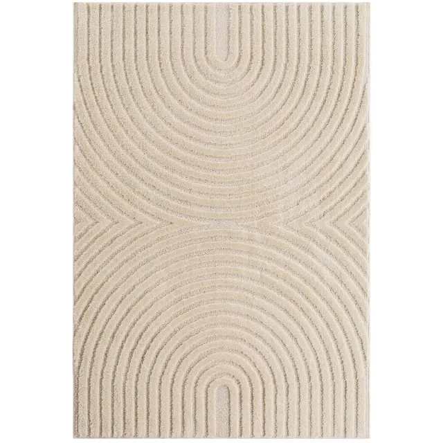 Dutch XXL Japandi Vloerkleed | Tapijt | Art | Bogen | Crème | 120x170 cm