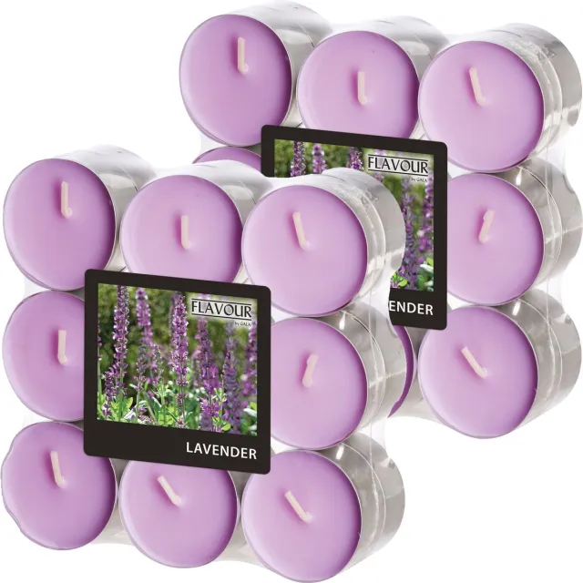 Conpax Candles Geur theelichtjes/waxinelichtjes - 36x - Lavender aroma - 4,5 branduren Lavender paars