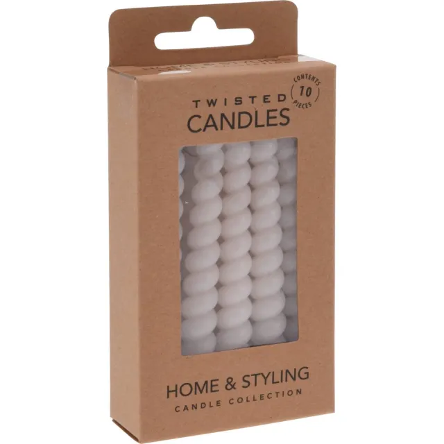 Home & Styling Collection Spiraalvormige kaarsen van paraffine, 10 cm roze