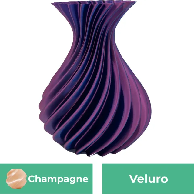 Lovora Veluro design vaas – Decoratieve vaas - Champagne - 3d geprinte vaas – geschikt voor droogbloemen - 20CM