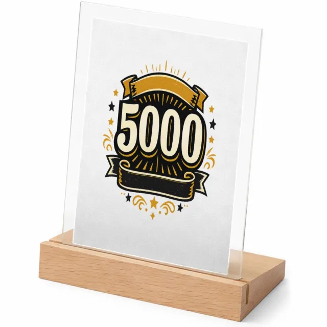 Mr Cadeautjes Glasframe met vaste tekst - design Stoere mijlpaalprint met centraal jaartal in een moderne bad | cadeau Wit