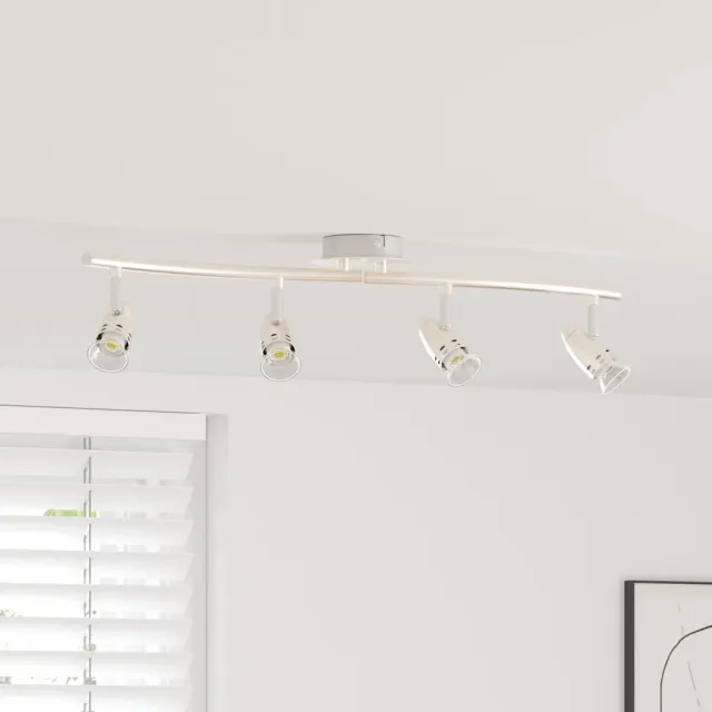 vidaXL Plafondspot met schijnwerpers Nikkel 61 x 10 x 12,5 cm Metaal